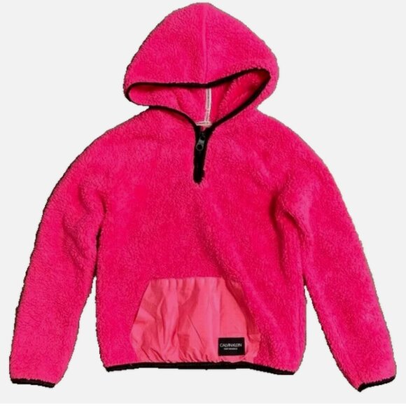 Calvin Klein Other - Calvin Klein Girls Fleece Hoodie Jacket Small 7/8  Pink & Black